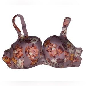 Lane Bryant Cacique Comfort Bliss Balconette Bra in Rose Floral Pattern SZ 44DD